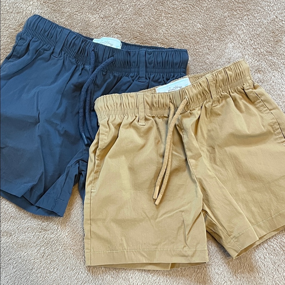 SweetHoney Kids Elastic Waist Shorts - Navy & Khaki